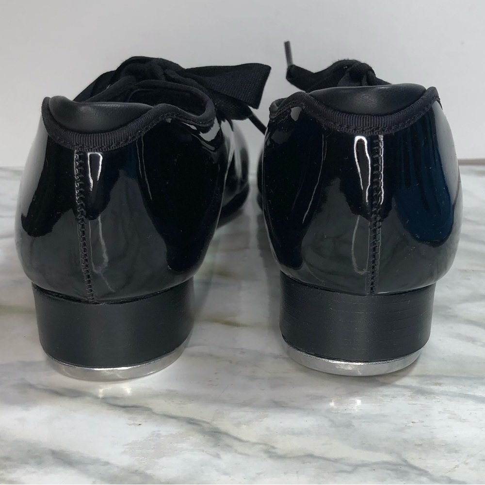 Capezio Girls Black Patent Dance Tap Shoes Big Kids Size 8 - Picture 6 of 9